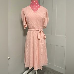 Tommy Hilfiger Puff Sleeve V-neck Midi Dress